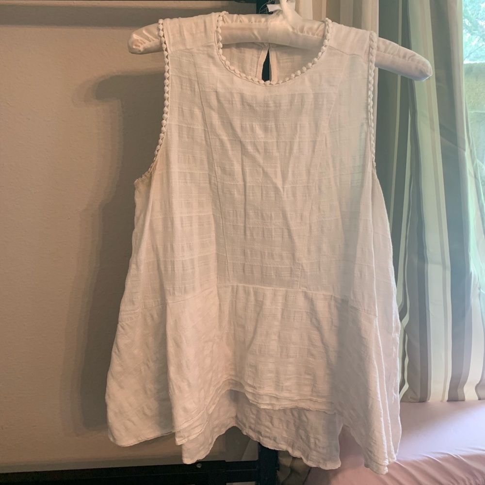Who What Wear White Tiered Top